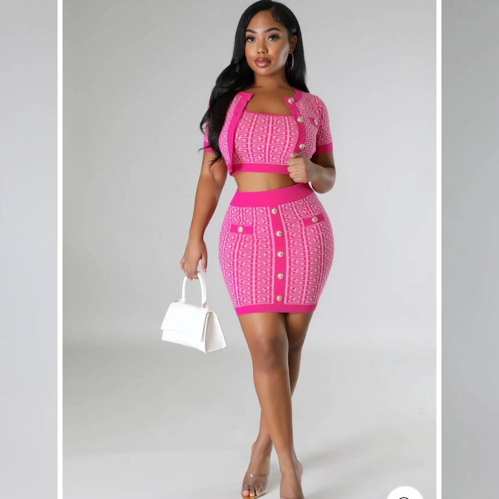 3 piece knit skirt set